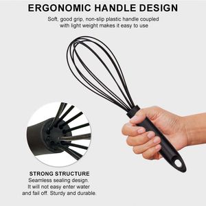 Fouet à œufs en silicone résistant aux hautes températures, ustensile de cuisine domestique, mini fouet manuel en forme de ballon pour la pâtisserie et le mélange de crèmes - Product Image 4