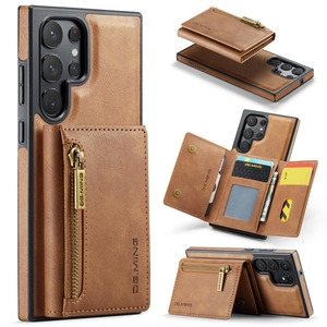 Pour <span class=keywords><strong>Samsung</strong></span> <span class=keywords><strong>Galaxy</strong></span> S22 Ultra DG.MING M5 Série <span class=keywords><strong>Zip</strong></span> RFID Multi Carte Détachable En Cuir Téléphone Cas - Product Image 1