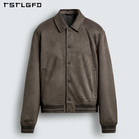 Veste en jean en daim pour homme, tendance, hiver, écologique, col rabattu, fermeture éclair, imperméable, coupe-vent, respirante, réversible