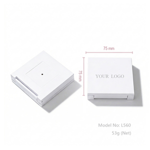 Cofanetto Vuoto Quadrato Bianco per <span class=keywords><strong>Polvere</strong></span> Compatta con Specchio, Chiusura Magnetica, Confezione Cosmetica per <span class=keywords><strong>Polvere</strong></span> Pressata, Blush, Private Label - Product Image 2