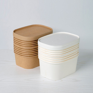 Tùy chỉnh lớn dùng một lần hình chữ nhật màu nâu vuông salad <span class=keywords><strong>container</strong></span> Bát <span class=keywords><strong>container</strong></span> thực phẩm - Product Image 5