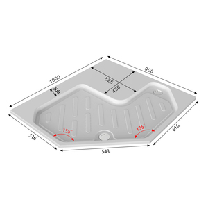 Accessoires de réaménagement pour <span class=keywords><strong>camping</strong></span>-<span class=keywords><strong>car</strong></span>, base de toilette, lavabo de <span class=keywords><strong>douche</strong></span>, <span class=keywords><strong>porte</strong></span> diagonale latérale gauche - Product Image 2