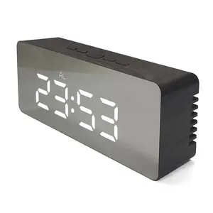 Best Selling Rectangle Time Temperature Switch Display Snooze Mirror LED Digital Alarm Clock