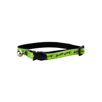 Collier pour chat en nylon solide, lumineux dans le noir, avec boucle de fermeture et clochettes, toutes saisons, petite race