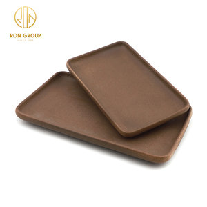 Vente chaude carré mat brun vaisselle en céramique 10/12 pouces Sushi Dessert <span class=keywords><strong>assiette</strong></span> de Service alimentaire pour hôtel Restaurant vaisselle - Product Image 4