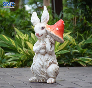 SMC Harz Lebensechte Wetterfeste Große Cartoon-Tierfigur Kaninchen-Astronaut Skulptur für Außenbereich Garten Hof Landschaft Rasen Terrasse - Product Image 4