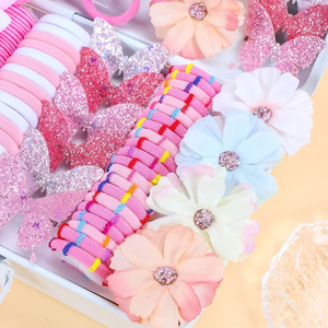 Hot Selling Pink Bowknot Flower Butterfly Hair Accessories Combinations <b>Sweet</b> Series Girl's Hair Accessories Fashionable Jewelry - Product Image 4