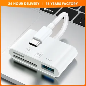 Universal 3 In 1 Multifunction OTG Micro Adapter USB Type C To USB 3.0 TF SD Flash Disk Card Reader For Phone Android Laptop
