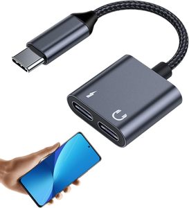 Cavo di Ricarica Rapida Tipo <span class=keywords><strong>C</strong></span> con Dongle Audio 2 <span class=keywords><strong>in</strong></span> 1, Adattatore Audio USB <span class=keywords><strong>C</strong></span> Doppio per Cuffie - Product Image 5
