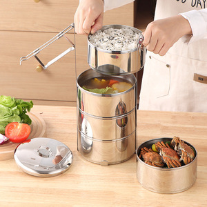 Stainless Steel Multi Layer Food Container <b>Lunch</b> <b>Box</b> 1000ml <b>Stackable</b> Portable Bento <b>Box</b> For Students Adults Elderly - Product Image 2