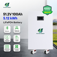 Batterie de stockage d'énergie domestique 5kWh 10kWh LiFePO4 51.2V empilable murale avec BMS CE 6000 cycles pour système solaire