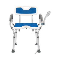 Tabouret de bain senior avec surface antidérapante chaise de douche réglable pour salle de bain sécurité dossier accoudoir équipement de soutien