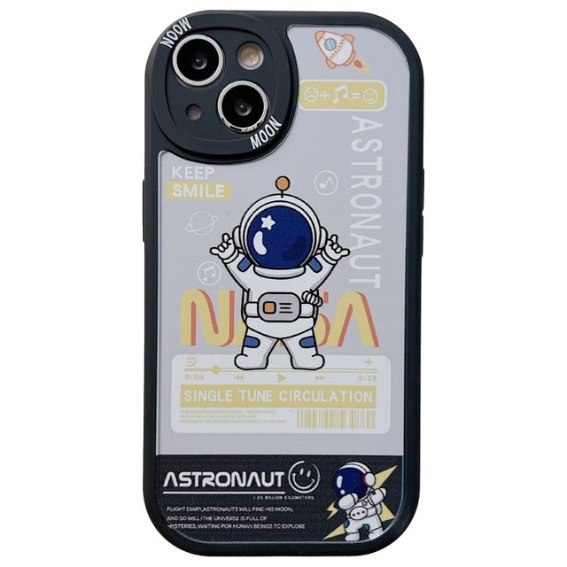 Cute Cartoon Astronaut Pattern Lens Protective TPU Mobile Cover case for iPhone 14 Phone Case