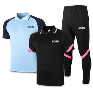 Tuta da corsa in poliestere personalizzata da uomo da allenamento da calcio T-shirt <span class=keywords><strong>Slim</strong></span> Fit a due pezzi + pantaloni tuta da calcio - Product Image 3