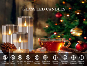 Bougies led en verre à piles <span class=keywords><strong>pour</strong></span> cimetière ou Noël - Product Image 6