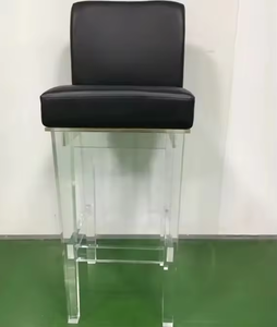 Kursi bar santai pabrik furnitur akrilik kursi akrilik modern dengan bantal kulit dan kursi makan untuk ruang makan - Product Image 6