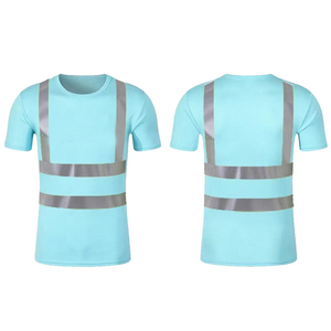 Tùy chỉnh huỳnh quang màu xanh lá cây Ngắn Tay Áo cao khả năng hiển thị phản quang an toàn T-Shirt polo Áo sơ mi cho bán buôn - Product Image 3