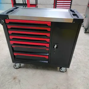 Tool Cabinet Set With Metal Drawers Movable Tool Cart Stainless Steel Workshop Tool Cabinet