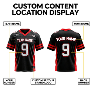 Maillots de football américain rétro personnalisés 2024/25 pour hommes, uniformes à manches courtes imprimés, survêtement avec détails brodés - Product Image 2