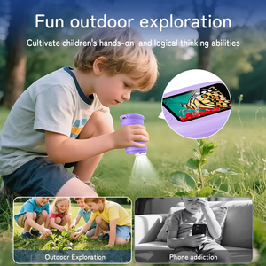 382パープル環境に優しいポケットデジタル拡大ガラス玩具8LED 2MP 2インチIPS 1000X軽量ハンドキッド顕微鏡 - Product Image 4