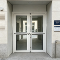 Porte en verre givré avec cadre en alliage d'aluminium haute résistance, design minimaliste, intérieur étanche, pour buanderie et entrepôt