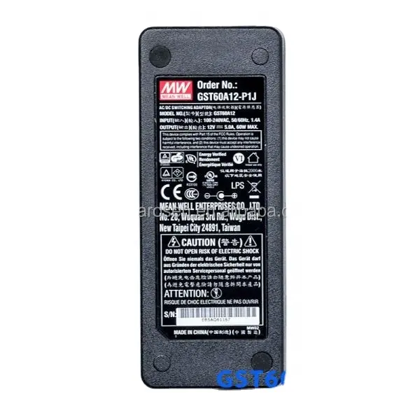 ORIJINAL Meanwell GST60A12-P1J 60 W 12 V/5A AC-DC Sınıf l Seviye Vl Adaptörü 12 volt 5 amp güç tedarik