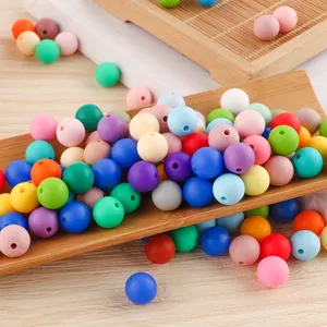 Kovict Wholesale 12mm Silicone Teething Beads Eco-Friendly Safety Features DIY Beading Pen Making Toys Baby's Necklace Bracelet