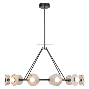 Lustre circulaire <span class=keywords><strong>en</strong></span> <span class=keywords><strong>albâtre</strong></span> moderne et créatif pour entrée de villa nordique à haut plafond, design personnalisé - Product Image 2