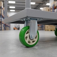 Roue pivotante industrielle en PVC rouge, moyenne capacité, avec frein, roulement à billes, rotation à 360°, pour chariot de meubles