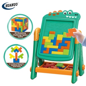 Hete Verkoop 2 In 1 Ander Educatief Speelgoed Dinosaurus Tekentafel Set Schilderen Speelgoed Met Bouwstenen Set Voor Kinderen - Product Image 1