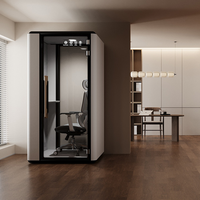 Module de bureau studio modulaire portable moderne pour intérieur, facile à assembler, mobile, insonorisé, avec structure en aluminium, pour bureau à domicile et entrepôt