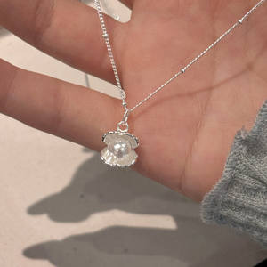 S925 Pure Silver <b>Mermaid</b> Shell Pendant Necklace Luxury High-End Natural White Mother of Pearl Necklace - Product Image 4