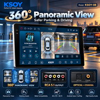 Radio Mobil Android KSOY-08 9 Inch, Sistem Multimedia GPS DSP, Layar Sentuh QLED, Wireless CarPlay, 8+128G, FM RDS