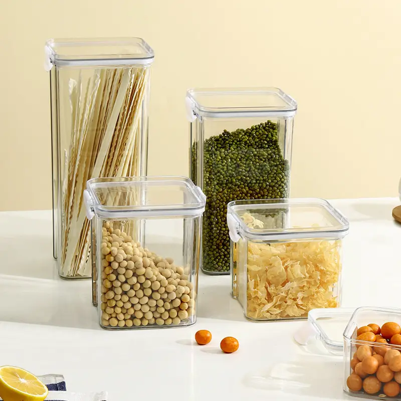 Lebensmittellagerung Küchenbehälter Plastikbox-Gläser für Massencerealien Küchenorganisatoren für Speisekammer-Organisator-Box-Gläser