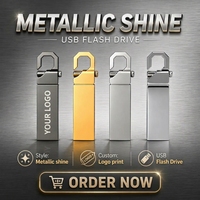 Flash Drive USB 2.0 3.0 Mini Metal Custom LOGO Terlaris 2026, 1GB-128GB Grosir