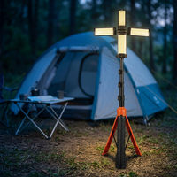 Lampe de camping LED rechargeable, pliable et télescopique, avec support magnétique et crochet pour lampe frontale, idéale pour les situations d'urgence en extérieur