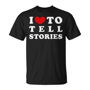 Camiseta I Love To Tell Stories de algodón negro unisex para adultos talla M L XL XXL - Product Image 1