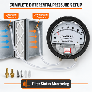 Medidor de Presión Diferencial de Lectura Digital Directa de 0,5 KPa para Inspección de <span class=keywords><strong>Filtros</strong></span> de Conductos de Ventilación, Instrumentos de Medición IVANPER - Product Image 2