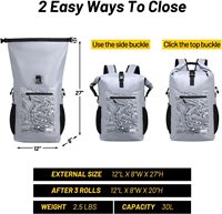 Muestra Gratuita: Mochila Impermeable de Cuero Genuino - Capacidad de 36-56L - Cierre de Cremallera y Broche - Acceso Rápido y Fácil para Dispositivos con Protección