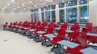 Chaise de formation, chaise de réunion avec tablette pour ordinateur portable pliable ; mobilier scolaire, chaise de conférence avec roulettes