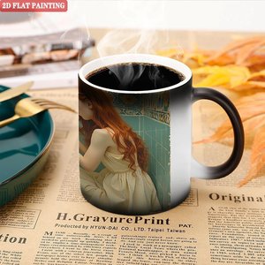 Tasse Magique Personnalisée à Motif de Remise de Diplôme, Noire Givrée, 11 oz, en Céramique, Sensible à la Chaleur, Tasse Vierge - Product Image 5