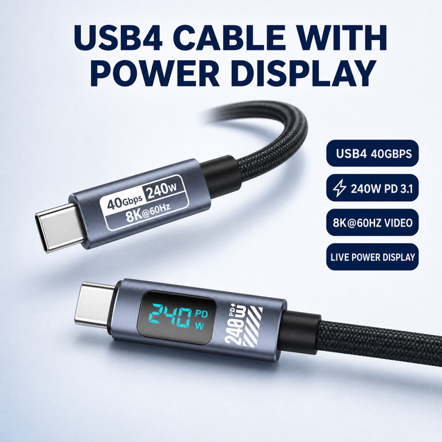 240W PD3.1 USB4 40Gbps USB Type-C To C EPR 48V 5A Fast Charging Braided Data Cable For Laptop Wholesale