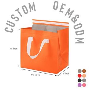 Sac isotherme jetable en aluminium non tissé avec logo personnalisé pour boissons chaudes et froides et aliments en supermarché - Product Image 1