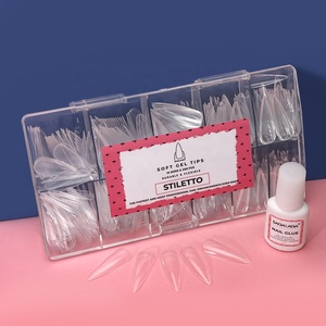 500 faux ongles carrés et en forme de stiletto, pointes souples coniques en PMMA, couvre-ongles en gel UV, boîte pour usage créatif DIY en salon - Product Image 3
