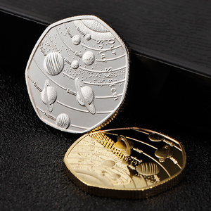 เหรียญเงินหลายเหลี่ยมชุบทองดีไซน์ใหม่สำหรับเป็นของที่ระลึกผลิตจากโรงงาน - Product Image 3