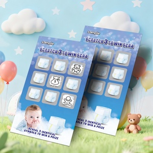Match 3 Symbols Scratch Win Card Manufacturer Custom Prize Scratch-off Paper Material and Size Digital Printing - Product Image 1