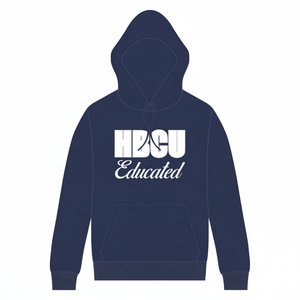 Sweat à capuche bleu foncé en chenille brodé, éducation HBCU, sororité grecque Divine Nine, fierté universitaire, logo personnalisé - Product Image 1