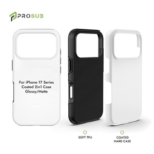 Ốp điện thoại trắng trơn phủ lớp phủ 3D 2 trong 1, chất liệu mờ và bóng, bán buôn từ xưởng Prosub, dành cho dòng iPhone 17. - Product Image 2