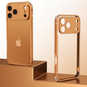 Custodia di Lusso con Bumper Metallico e Telaio in Alluminio con Protezione <span class=keywords><strong>Fotocamera</strong></span> in Metallo <span class=keywords><strong>Cover</strong></span> Posteriore per <span class=keywords><strong>iPhone</strong></span> 16 17 Pro Max 17air - Product Image 1