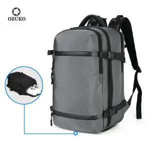 Ozuko 8983男士设计师行李袋旅行智能笔记本电脑袋装17英寸背包笔记本电脑包男士